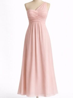 Simply Bridal Floor Length, Asymmetrical Neckline,  Chiffon- Blush Dress
